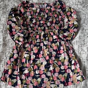Carter's Floral Long Sleeve Dress - Pink and Green